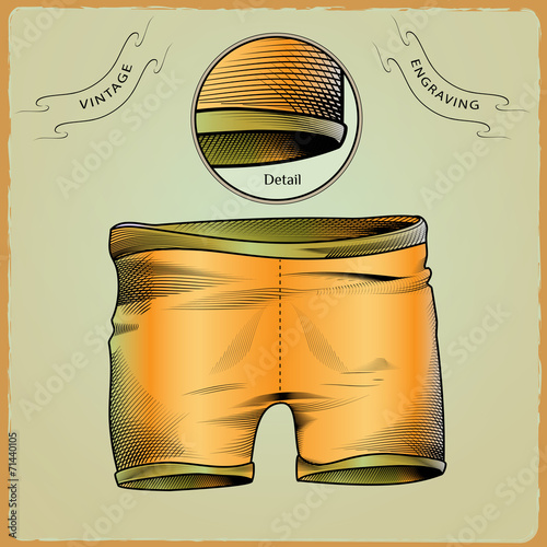 Clothes for swimmers. Engraving style 5