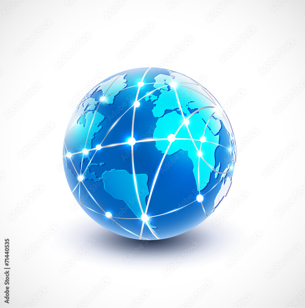 World network communication and technology, vector illustration World network communication and technology, vector illustration