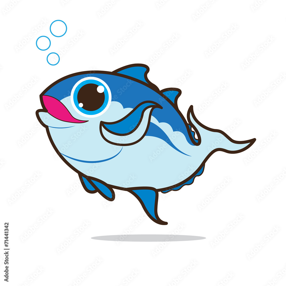 tuna fish cute cartoon eps 10 vector Stock Vector | Adobe Stock
