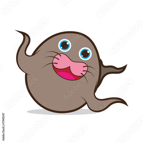 sea lion cute cartoon eps 10 vector