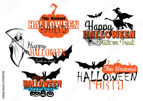Halloween party designs set