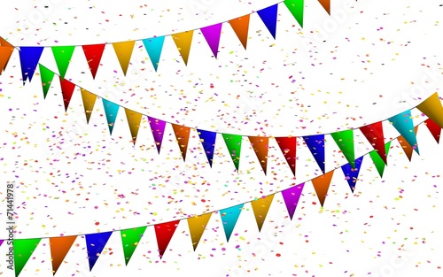 Gekleurde Confetti en vlaggetjes photo