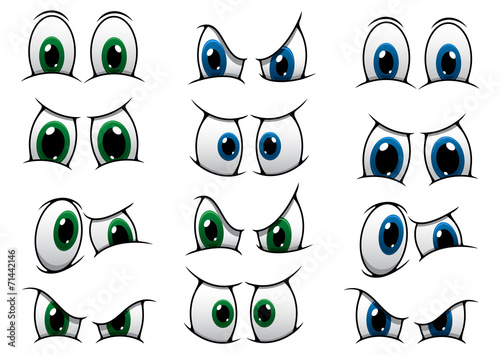 Set of cartoon eyes showing various expression
