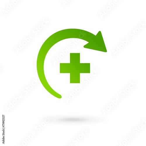 Medical logo icon design template with cross and plus