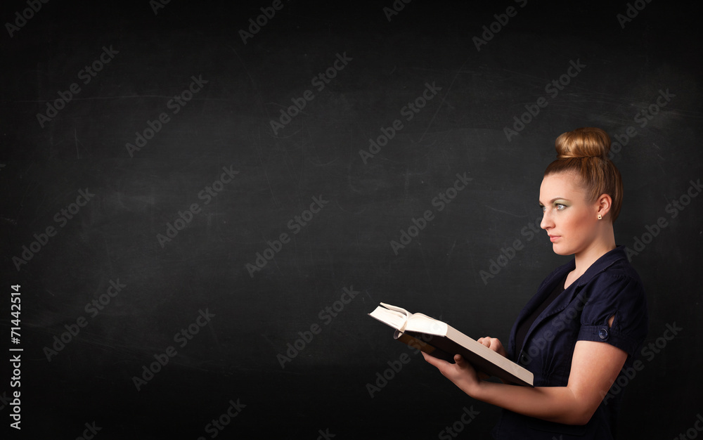 Young lady reading a book Young lady reading a book