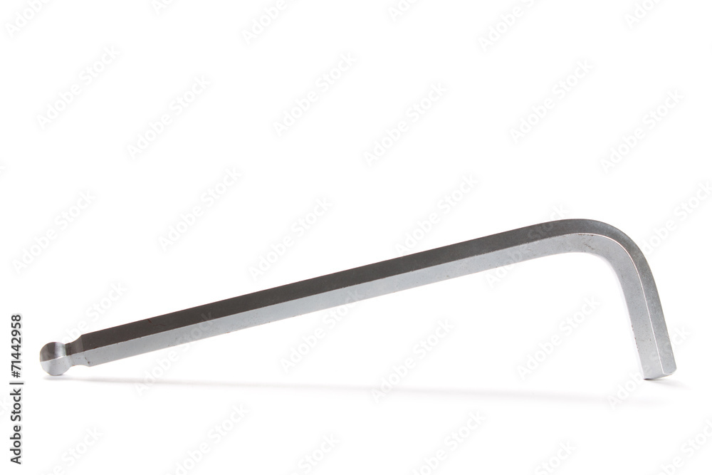 Allen key on white background