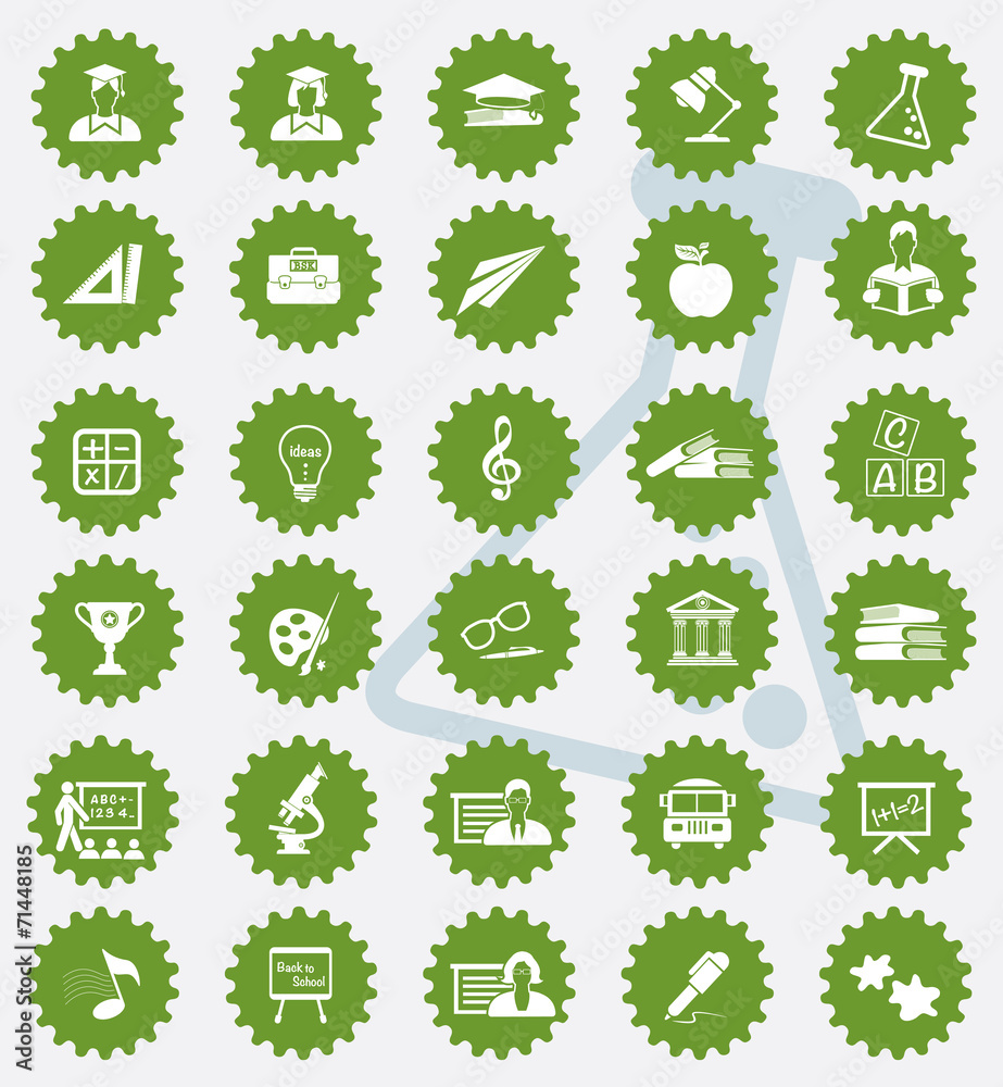 Education icon set,green version,clean vector Education icon set,green version,clean vector