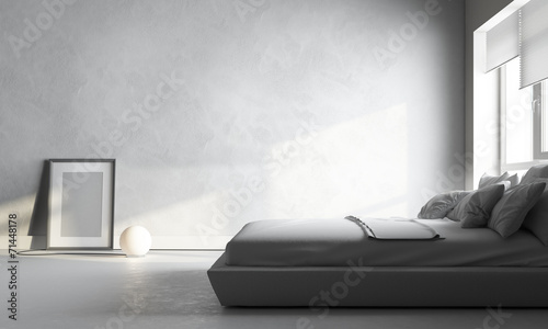 3d render of white bedroom