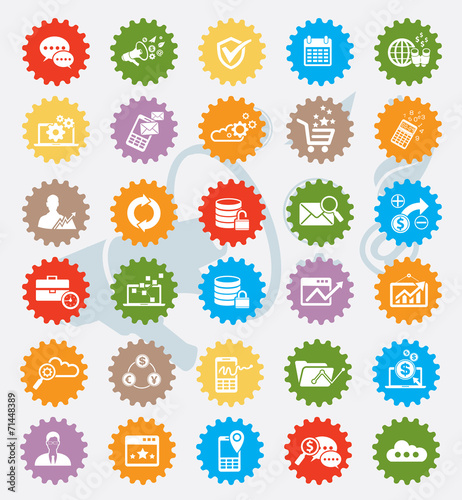 Marketing icon set,colour version,clean vector
