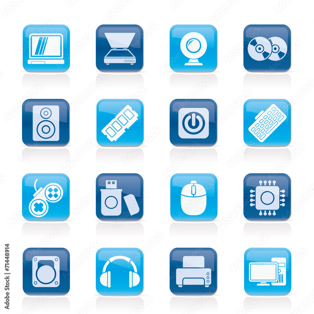 Computer Parts and Devices icons - vector icon set Computer Parts and Devices icons - vector icon set