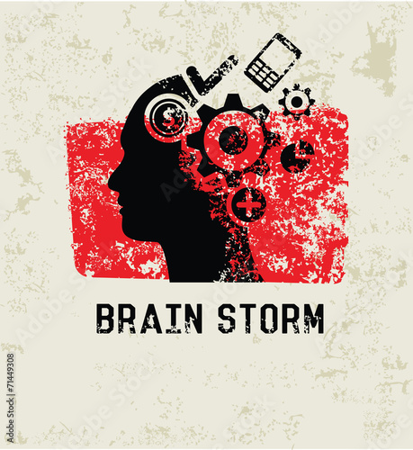 Brain storm grunge symbol,grunge vector