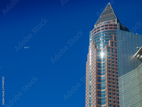 Business building, Trade Fair Tower in Frankfurt, Germany