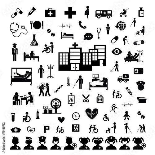 Doctor icon and hospital