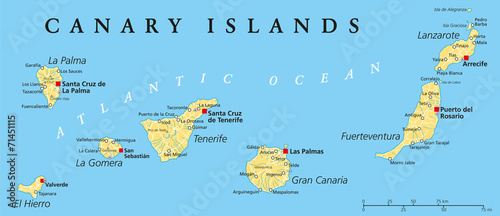 Canary Islands Political Map