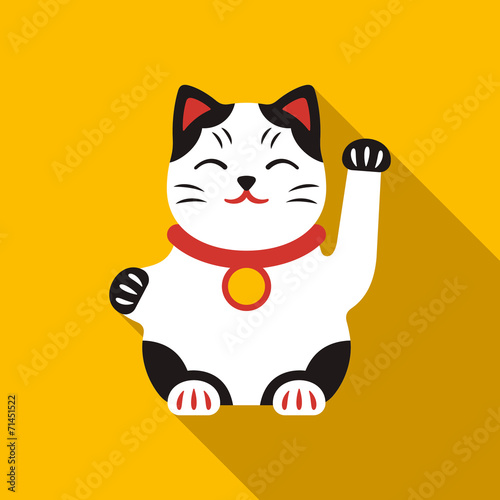 Chinese lucky cat vector icon