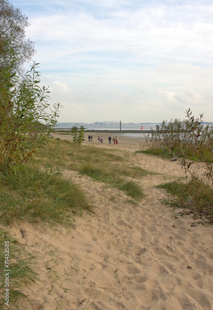 Fototapeta premium entlang der Elbe-Rissen-Hamburg