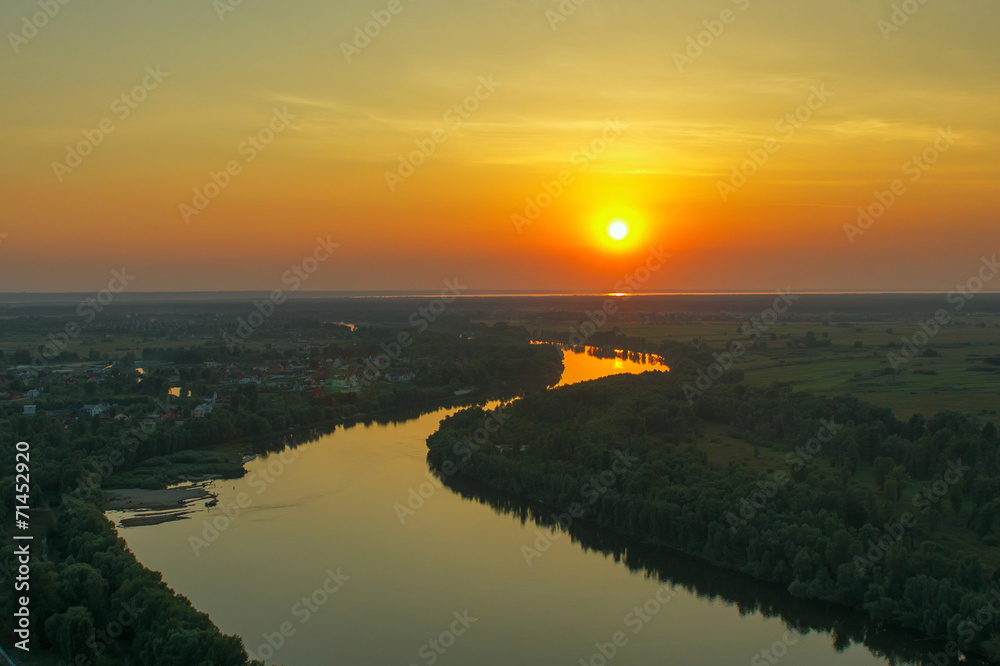 sunset river nature