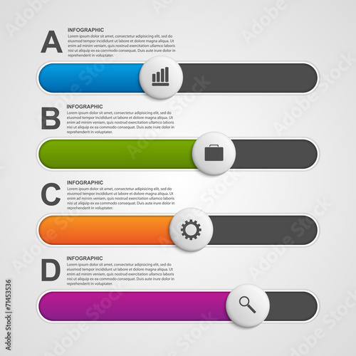 Vector colorful slider business infographic. Design elements.