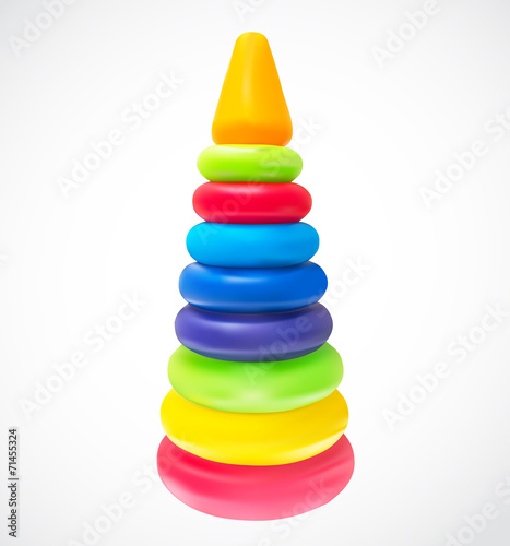Children Pyramid Isolated. Vector Illustration.