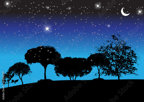 Abstract Silhouette Tree. Vector Illustration.