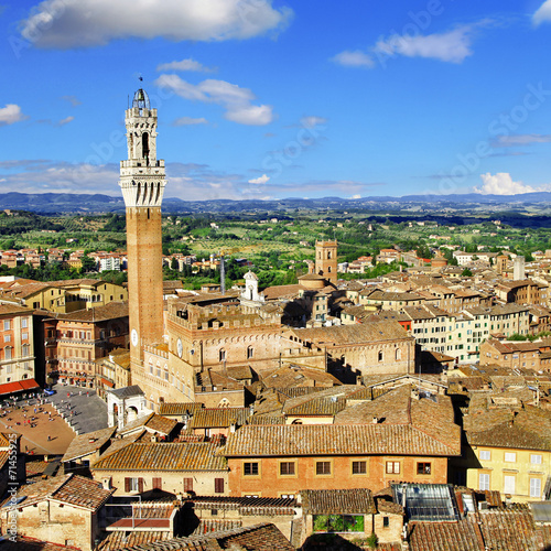 Siena, Tuscany, view of piazza del campo