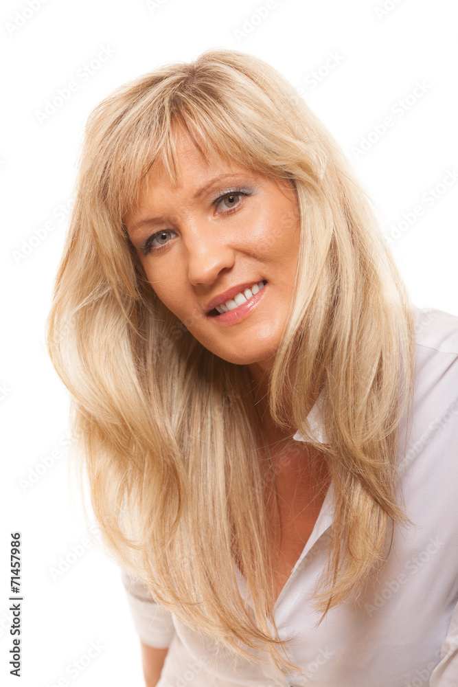 Portrait mature business woman isolated