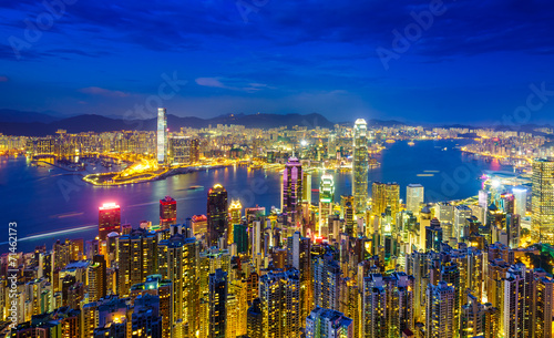 Hong Kong skyline at night  China
