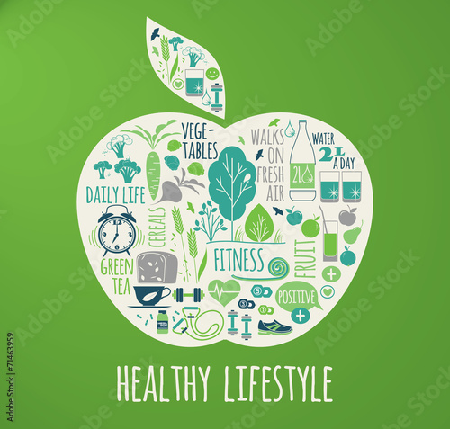 Healthy lifestyle vector illustration.