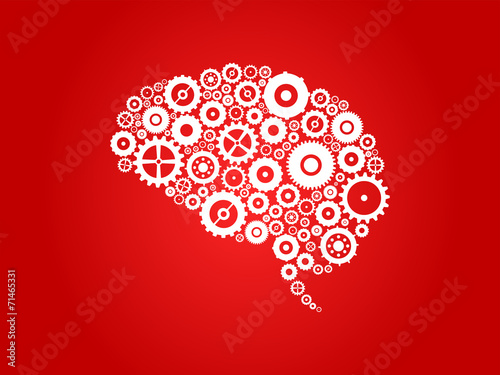 Brain Section Made Of Cogs And Gears