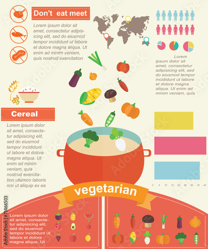 Vegetarian Healthy Food Infographics