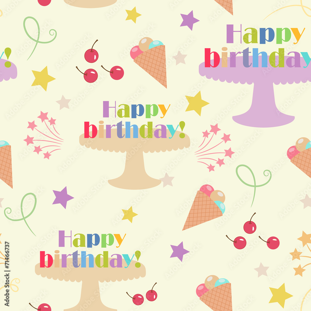 Birthday seamless pattern