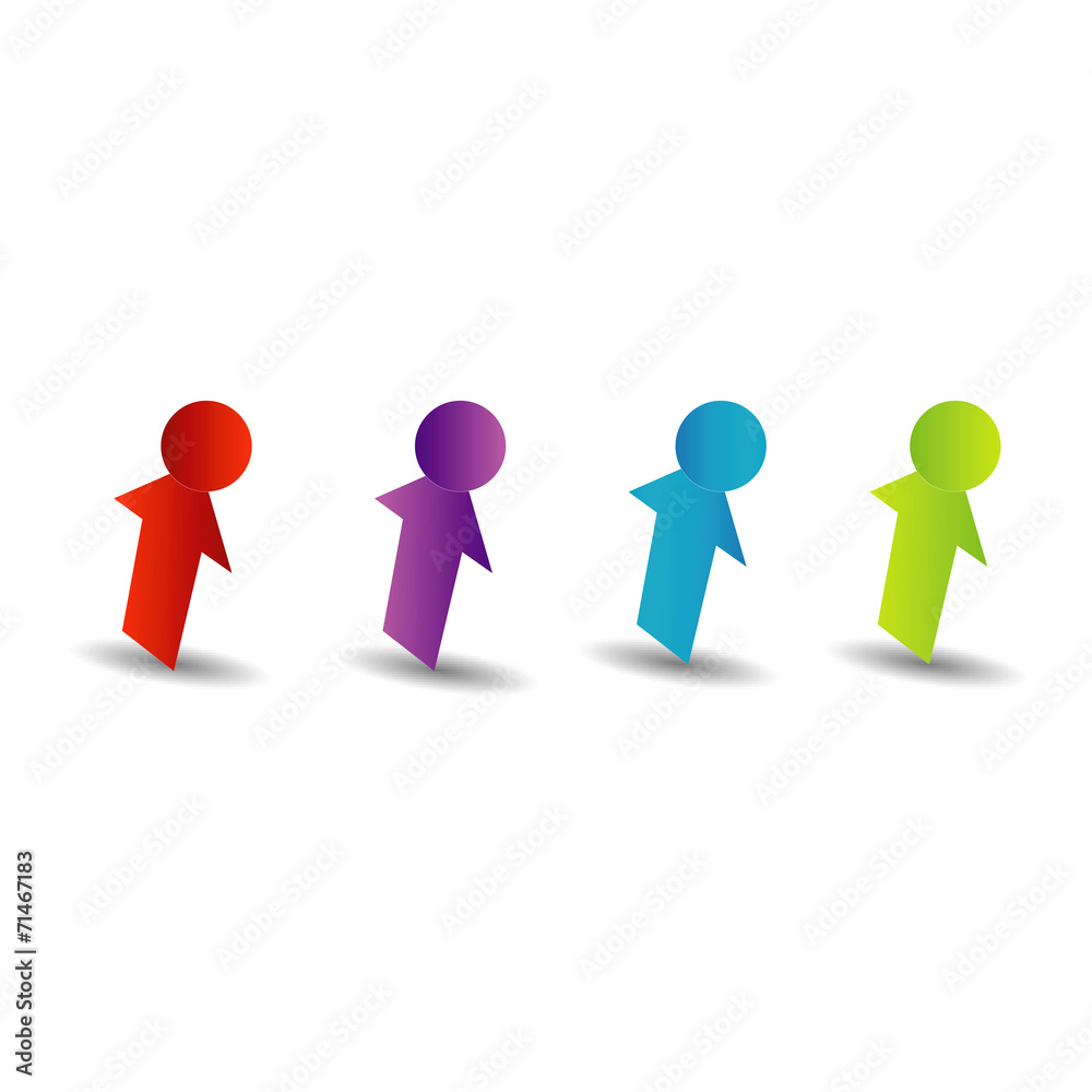 Abstract people- colorful people isolated logos Abstract people- colorful people isolated logos