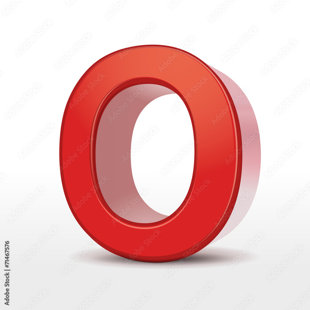 3d red letter O 3d red letter O