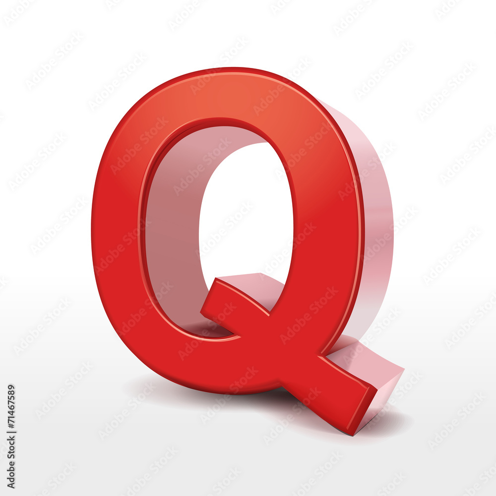 3d red letter Q 3d red letter Q