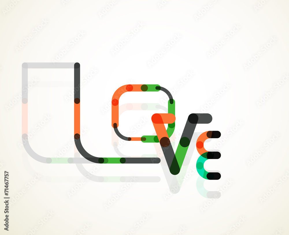 Love word font concept Love word font concept