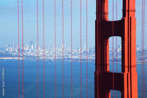Fotografie, Obraz Golden Gate Bridge with San Francisco in the Background