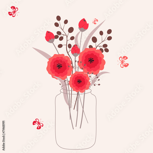 Floral bouquet  vector background