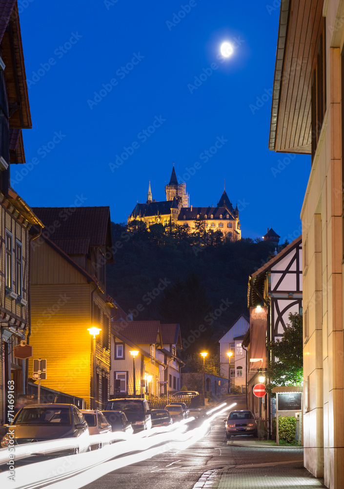 Fototapeta premium Castle of Wernigerode by night