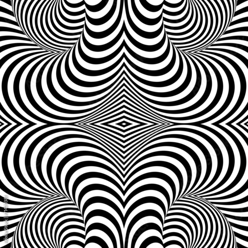 Design monochrome whirl movement illusion background