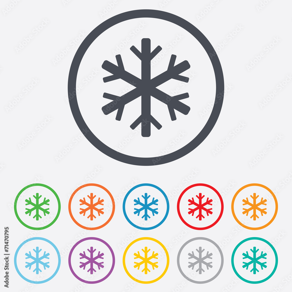 Snowflake sign icon. Air conditioning symbol. Snowflake sign icon. Air conditioning symbol.