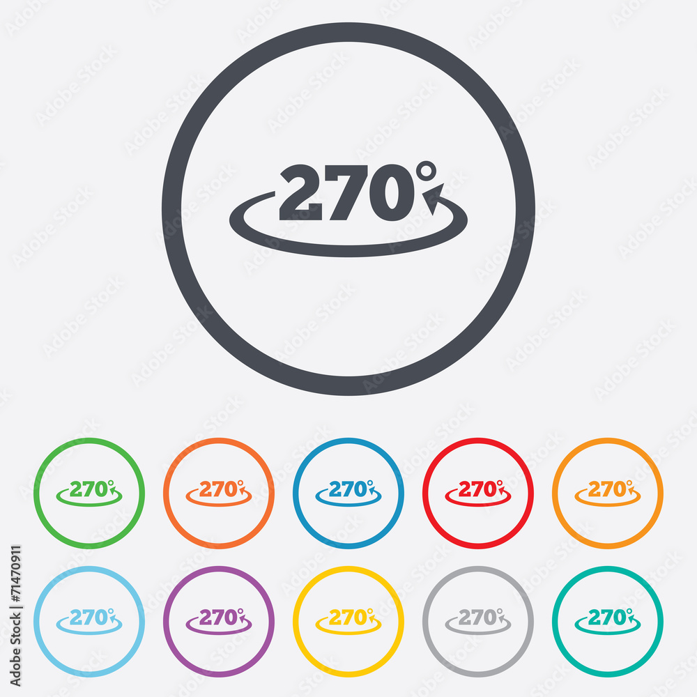 Angle 270 degrees sign icon. Geometry math symbol Angle 270 degrees sign icon. Geometry math symbol