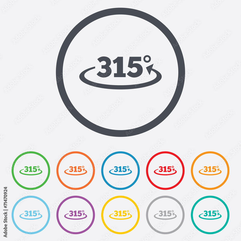 Angle 315 degrees sign icon. Geometry math symbol Angle 315 degrees sign icon. Geometry math symbol
