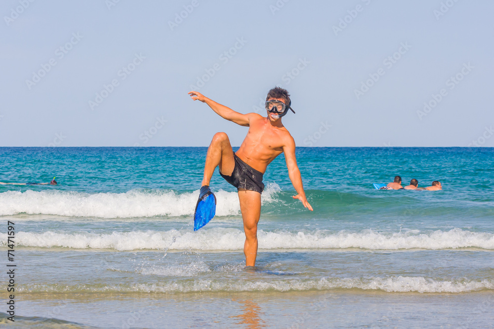 Snorkeling in the Caribbean Ocean