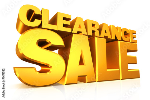 3D gold text clearance sale. photo