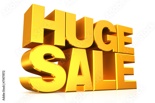 Fotografia 3D gold text huge sale.