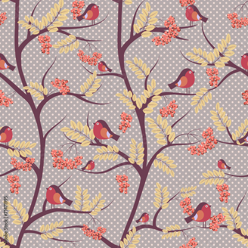 Autumn forest - vector seamless pattern