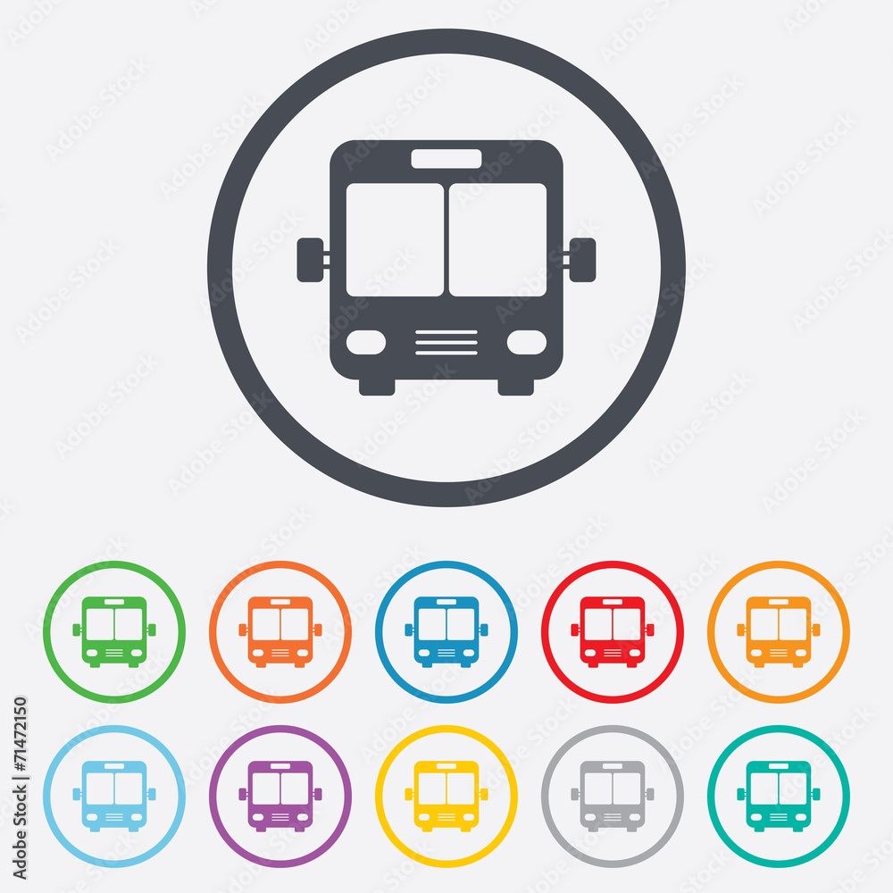 Bus sign icon. Public transport symbol. Bus sign icon. Public transport symbol.