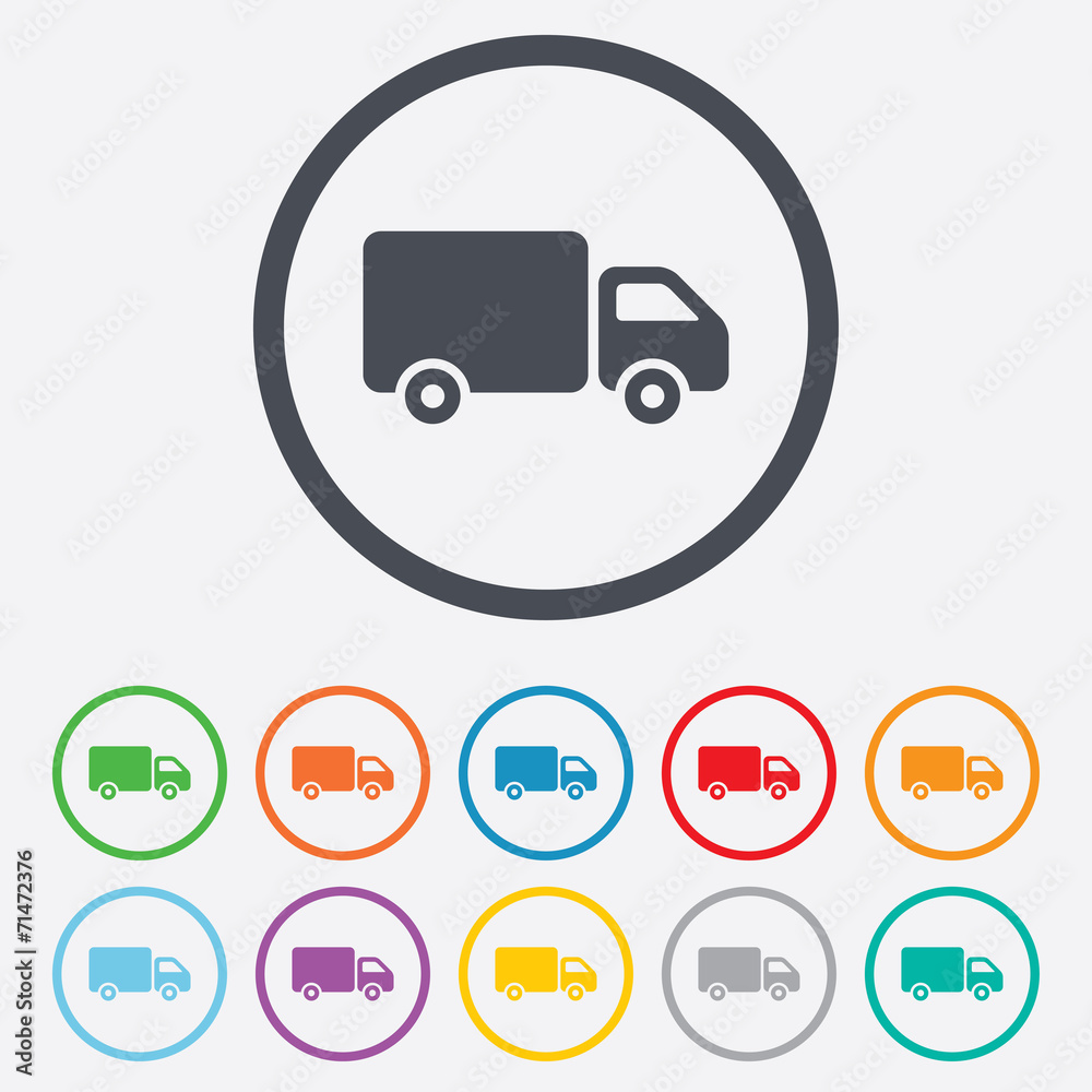 Delivery truck sign icon. Cargo van symbol. Delivery truck sign icon. Cargo van symbol.