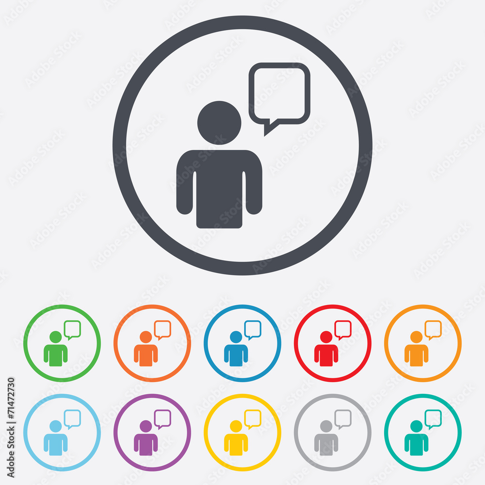 Chat sign icon. Speech bubble symbol. Chat sign icon. Speech bubble symbol.