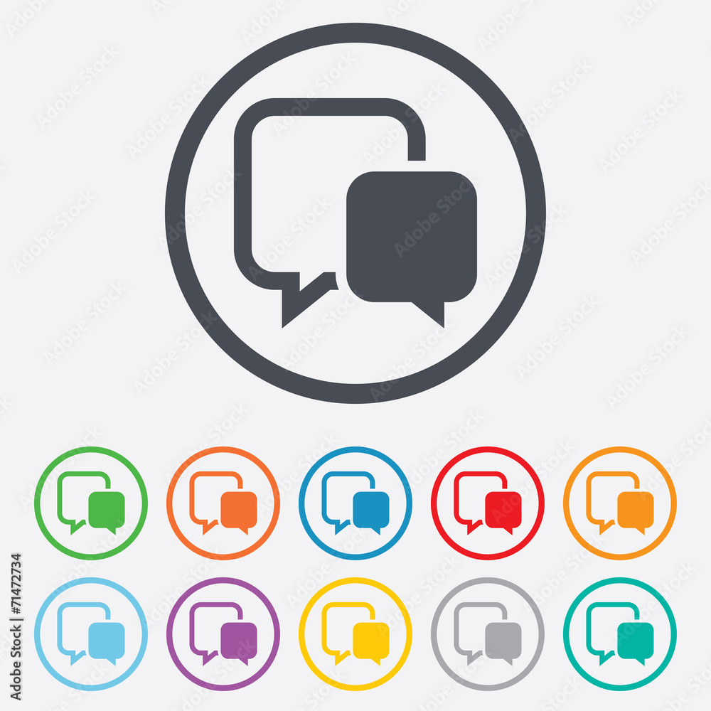 Chat sign icon. Speech bubble symbol. Chat sign icon. Speech bubble symbol.